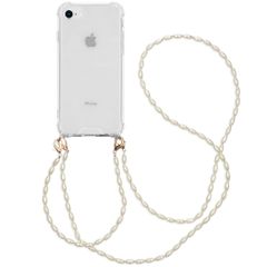imoshion Coque avec dragonne + bracelet - Perles Apple iPhone SE (2022 / 2020) / 8 / 7 - Transparent
