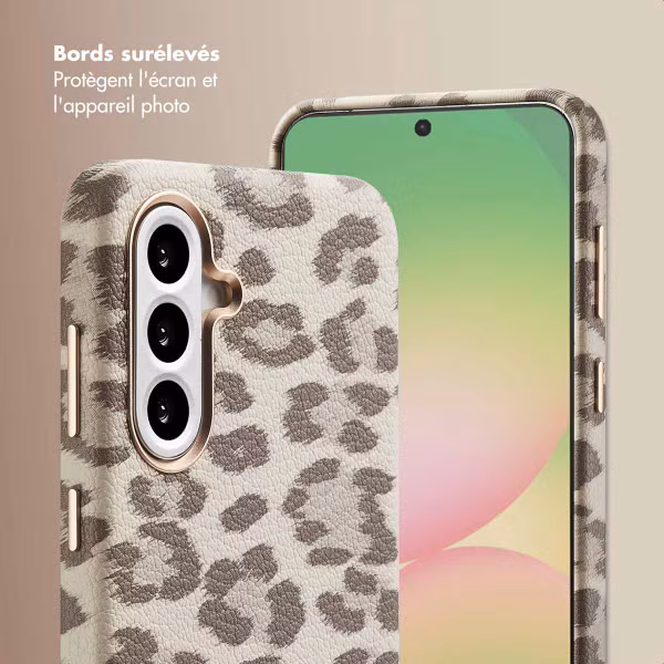 Selencia Coque Sabi imprimé panthère avec MagSafe Samsung Galaxy A56 - Soft Ivory