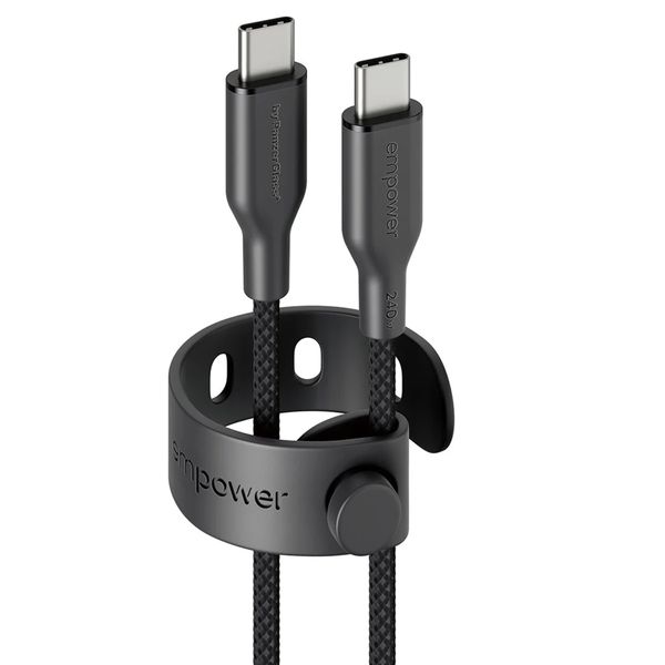 Empower by PanzerGlass Câble de recharge Racing USB-C vers USB-C - 240 W - 2 mètres - Space Black