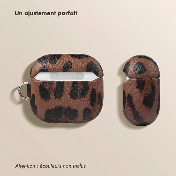 Selencia Coque Sabi motif panthère  Apple Airpods 4 - Mocha Brown