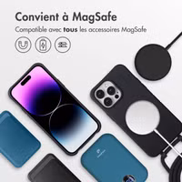 imoshion Coque arrière Color avec cordon amovible et MagSafe Apple iPhone 14 Pro Max - Noir
