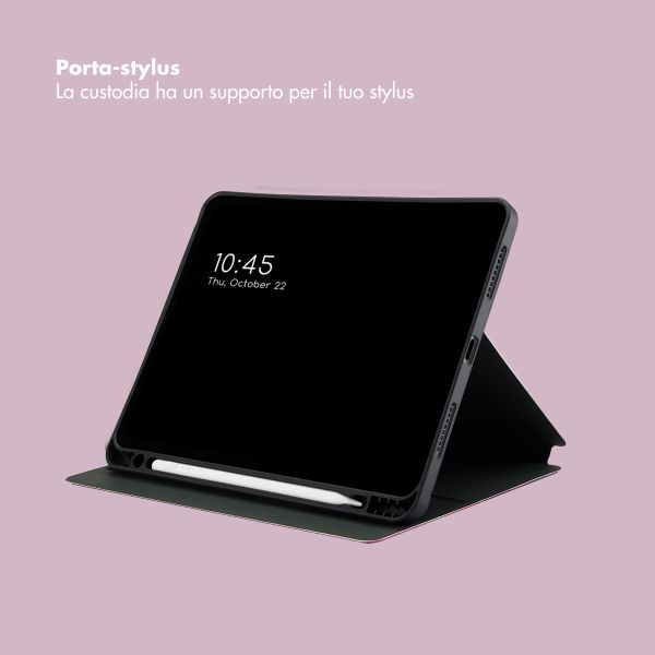 Selencia Coque tablette Vivid Apple iPad Air 11 pouces (2026) M4 / (2025) M3 / (2024) M2 / Air 5 (2022) / Air 4 (2020) - Marble Plum