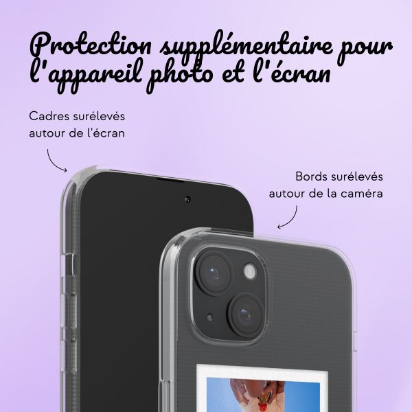 Coque personnalisée avec polaroid iPhone 15 - Transparent