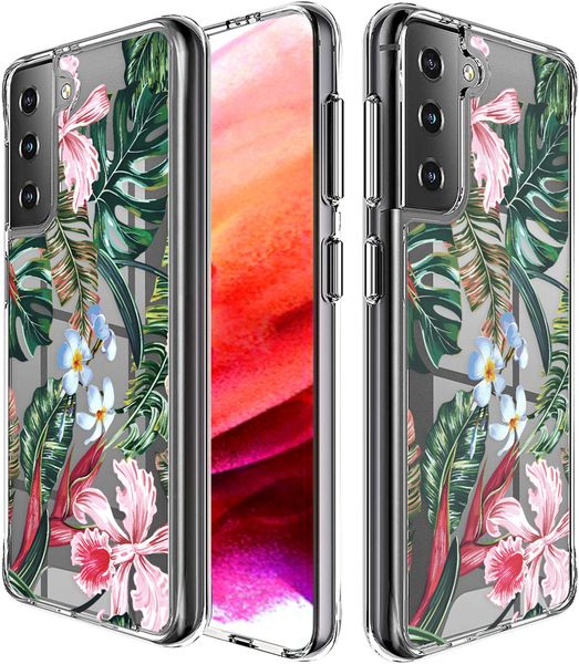 imoshion Coque Design Samsung Galaxy S21 FE - Fleur - Vert / Rose