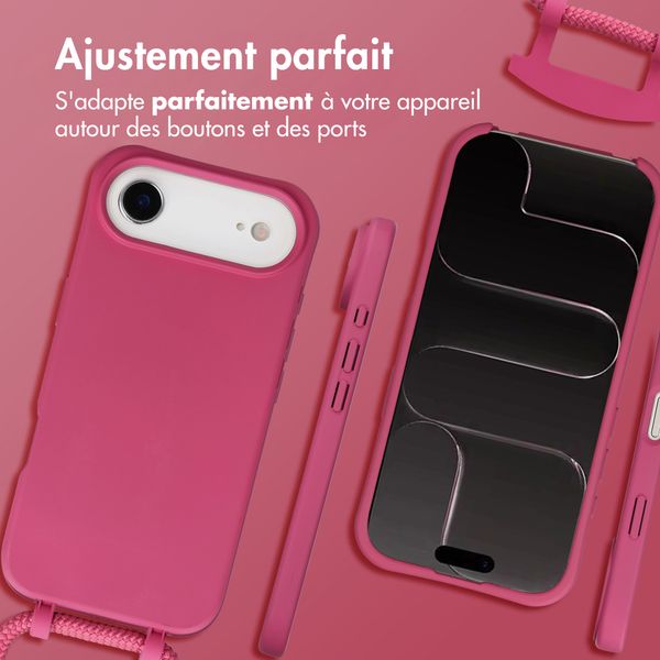 imoshion Coque arrière Color avec cordon amovible et MagSafe Apple iPhone Air - Raspberry