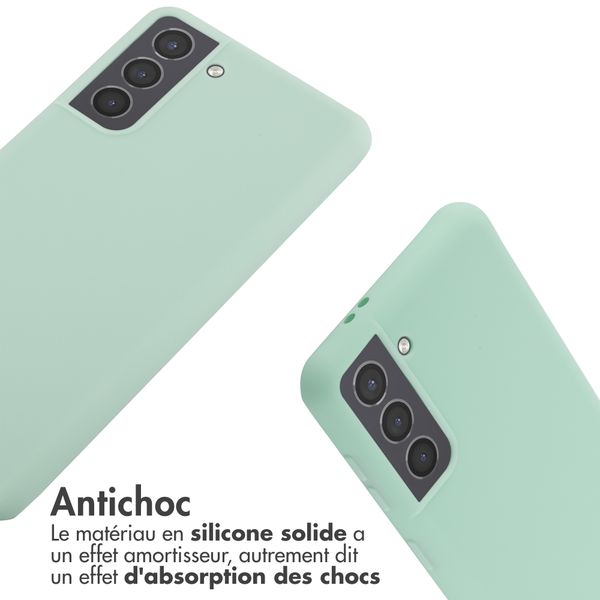 imoshion ﻿Coque en silicone avec cordon Samsung Galaxy S21 - Menthe verte