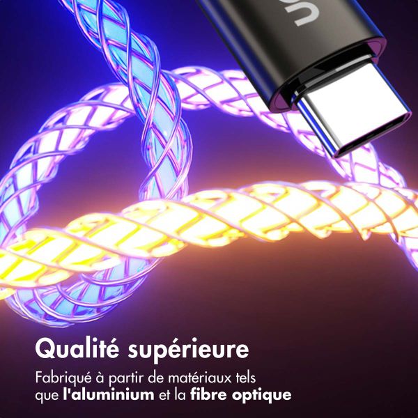 imoshion Câble de charge rapide lumineux RGB - USB-A vers USB-C - 1 mètre