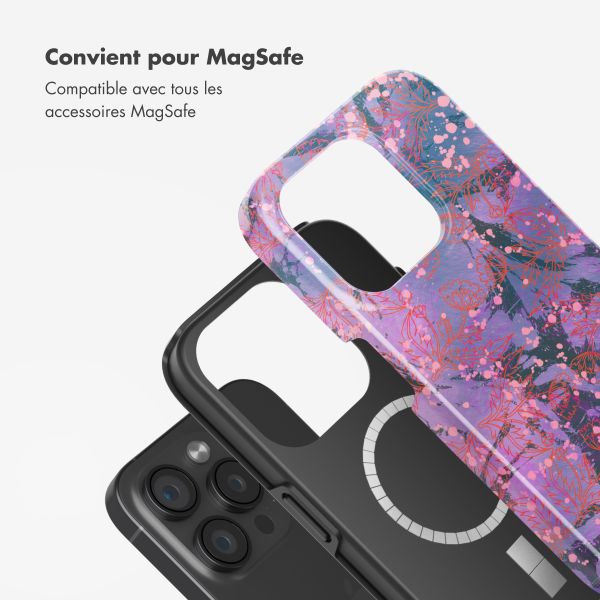 Selencia Coque arrière Vivid avec MagSafe Apple iPhone 15 Pro - Fresh Paint Flower Orange