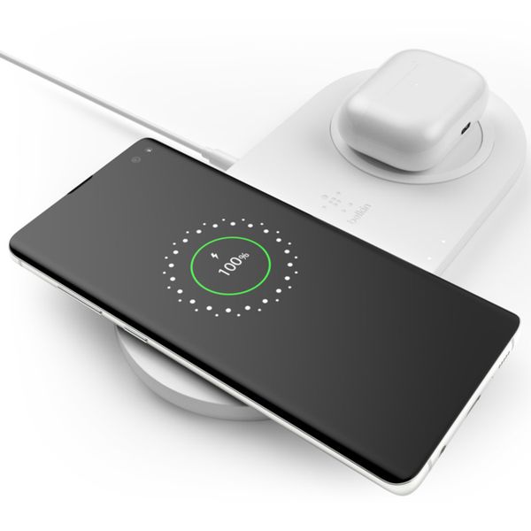 Belkin Dual Wireless Fast Charging Pad - 10W - Blanc