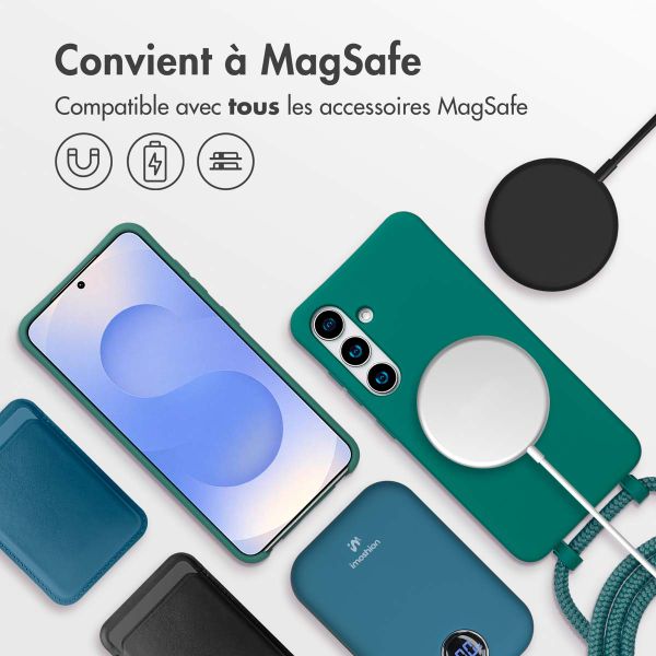 imoshion Coque arrière Color avec cordon amovible et MagSafe Samsung Galaxy S24 / S25 - Vert foncé