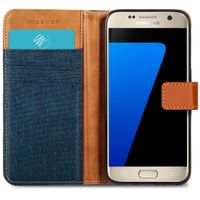 imoshion Étui de téléphone portefeuille Canvas Luxe Galaxy S7 - Bleu