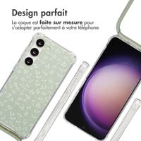 imoshion Coque Design avec cordon Samsung Galaxy S23 - Smoke Green Flowers