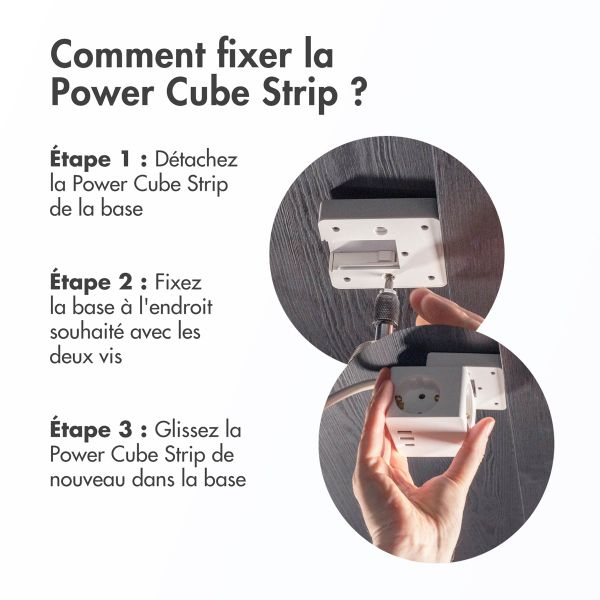 Accezz PowerCube Strip | 6-en-1 - 1x USB-C + 2x USB-A + 3x prise - 4000 watts - Blanc