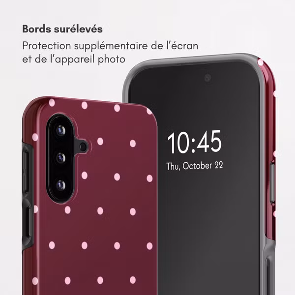 Selencia Coque arrière Vivid Samsung Galaxy A17 (5G) / (4G) - Happy Dots Burgundy