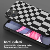Selencia Coque design en silicone avec cordon amovible Apple iPhone 11 - Irregular Check Black
