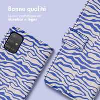 imoshion ﻿Étui de téléphone portefeuille Design Samsung Galaxy A51 - White Blue Stripes