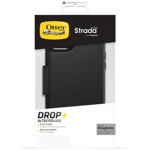 OtterBox ﻿Étui de téléphone portefeuille Strada MagSafe iPhone 15 Plus - Noir