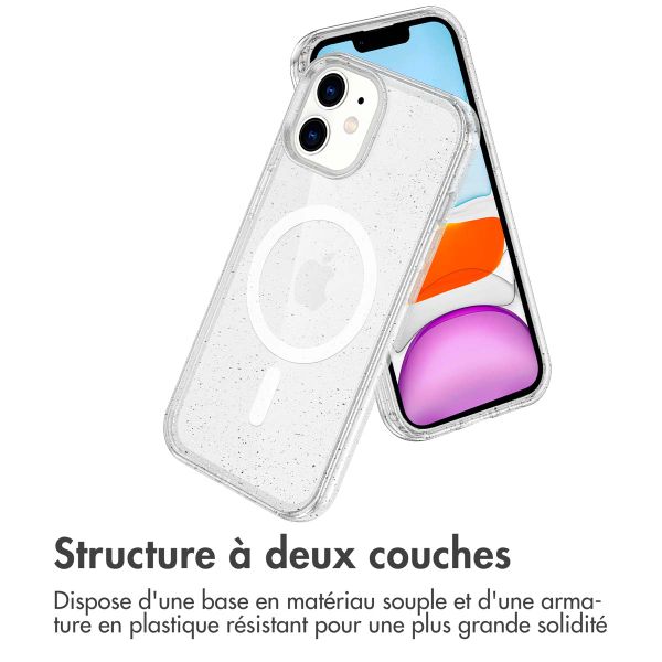 imoshion Coque Pailletée avec MagSafe Apple iPhone 12 (Pro) - Paillettes Transparent