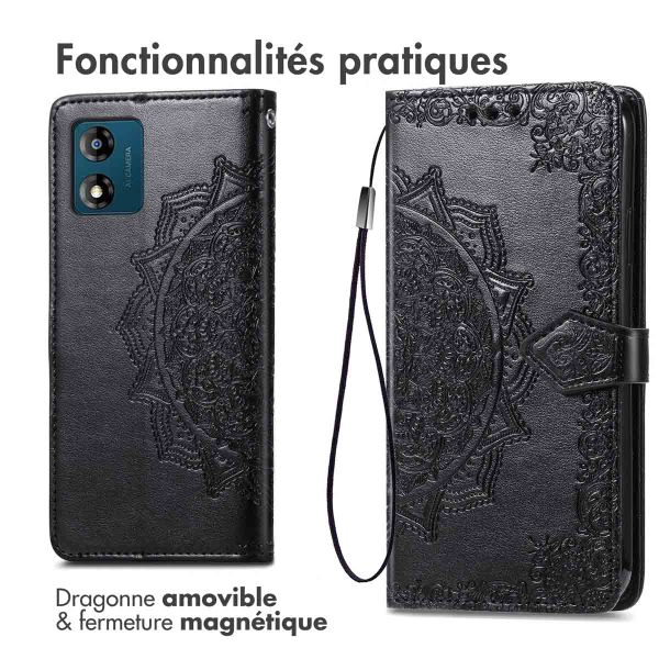 imoshion Etui de téléphone portefeuille Mandala Motorola Moto E13 - Noir