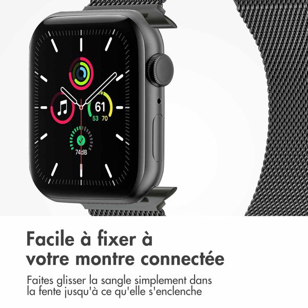 imoshion Bracelet magnétique milanais Apple Watch Series 1 á 10 / SE / Ultra (2) (44/45/46/49 mm) - Taille M - Space Gray