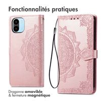 imoshion Etui de téléphone portefeuille Mandala Xiaomi Redmi A1 / A2 - Rose Dorée