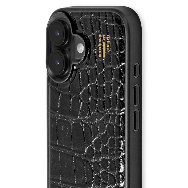 iDeal of Sweden Coque Vegan Leather iPhone 16 Plus - Black Croco