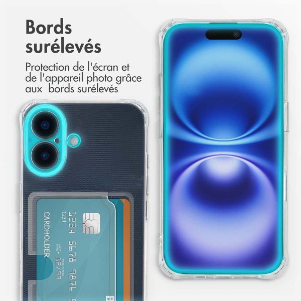 imoshion Coque silicone avec porte-cartes Apple iPhone 16 - Transparent