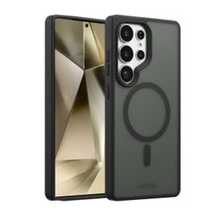 Accezz Coque Givrée Robuste avec MagSafe Samsung Galaxy S25 Ultra - Noir