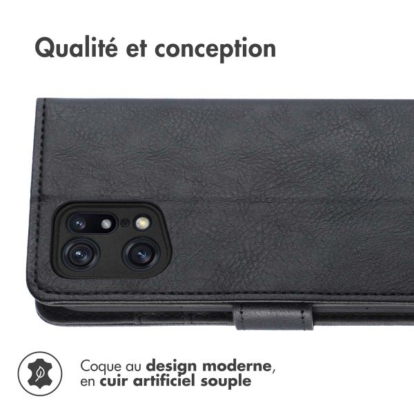 imoshion Étui de téléphone portefeuille Luxe Oppo Find X5 5G - Noir