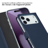 Selencia Étui portefeuille en cuir véritable Apple iPhone 17 Pro Max - Bleu