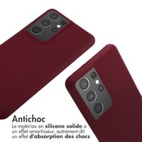 imoshion ﻿Coque en silicone avec cordon Samsung Galaxy S21 Ultra - Rouge foncé