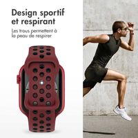 imoshion Bracelet sport⁺ Apple Watch Series 1 á 11 / SE / Ultra (44/45/46/49 mm) - Taille M/L - Wine Red & Black