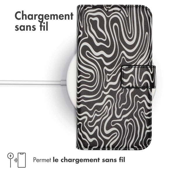 imoshion Étui de télephone portefeuille Design Motorola Moto G34 - Black And White