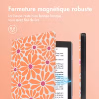 imoshion Design Slim Hard Case Sleepcover Kobo Nia - Orange Flowers Connect
