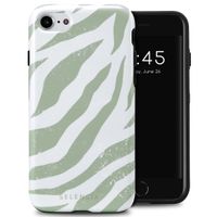 Selencia Coque arrière Vivid Tough iPhone SE (2022 / 2020) / 8 / 7 / 6(s) - Colorful Zebra Sage Green