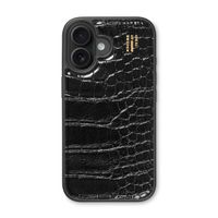 iDeal of Sweden Coque MagSafe en cuir végétalien Apple iPhone 17 - Black Croco