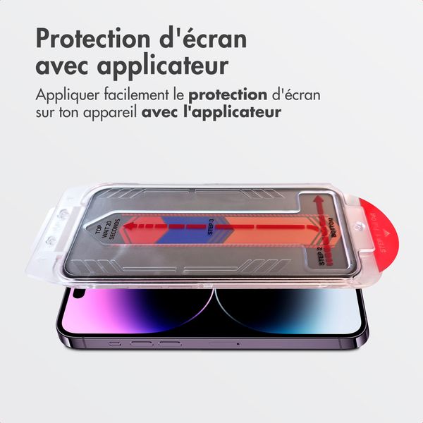 Accezz Protection d’écran en verre trempé avec filtre de confidentialité + Applicateur Apple iPhone 13 / 13 Pro / 14 / 16e