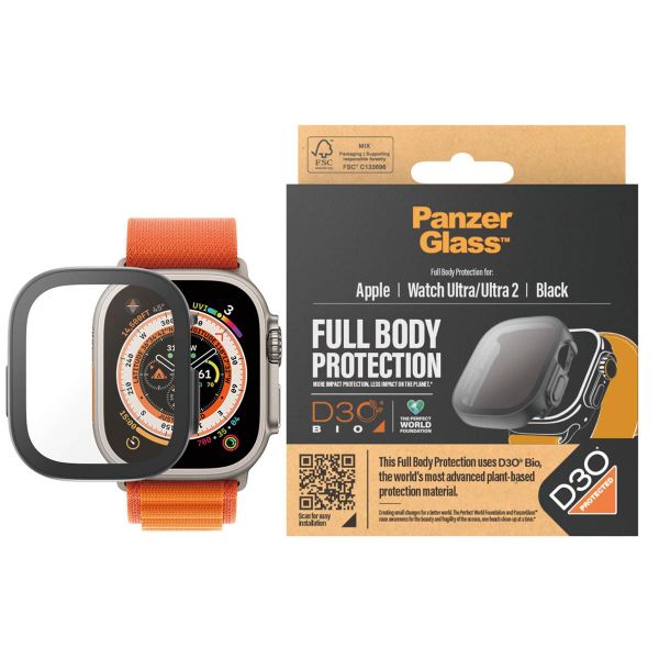 PanzerGlass Coque intégrale D3O® Bio Apple Watch Ultra / Ultra 2 / Ultra 3 - 49 mm - Noir