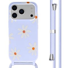 imoshion Coque design en silicone avec cordon Apple iPhone 17 Pro Max - Lila Flower Distance