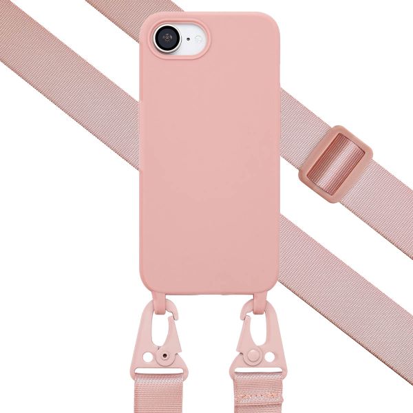 Selencia Coque silicone avec cordon amovible iPhone 16e - Sand Pink