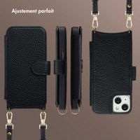 Selencia Étui Riva avec MagSafe et cordon de téléphone Apple iPhone 14 / 13 - Noir