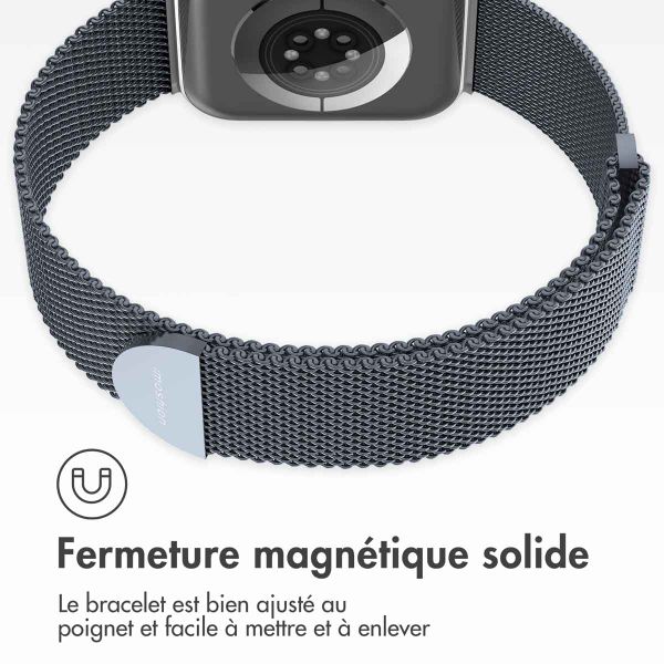 imoshion Bracelet magnétique milanais Apple Watch Series 1 á 10 / SE / Ultra (2) (44/45/46/49 mm) - Taille S - Gris