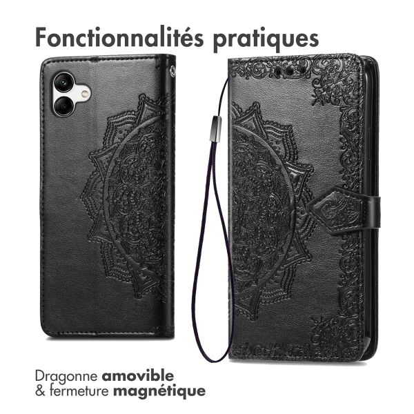 imoshion Etui de téléphone portefeuille Mandala Samsung Galaxy A04 - Noir