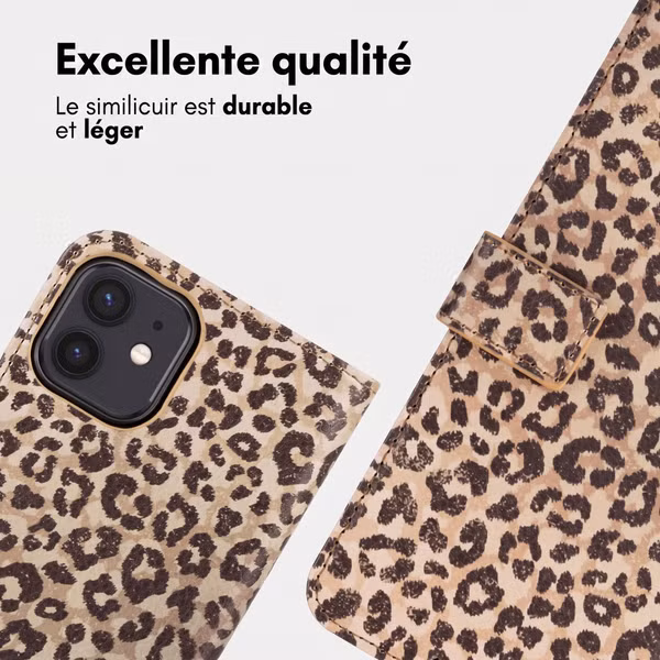 imoshion Étui de télephone portefeuille Design Apple iPhone 12 (Pro) - Leopard Mood