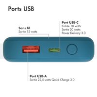 imoshion Batterie externe MagSafe - 10.000 mAh - Batterie externe sans fil - Bleu