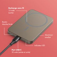 Selencia Powerbank Vivid 5 000 mAh - MagSafe et Qi2 - Desert Gold / Rosy Marble