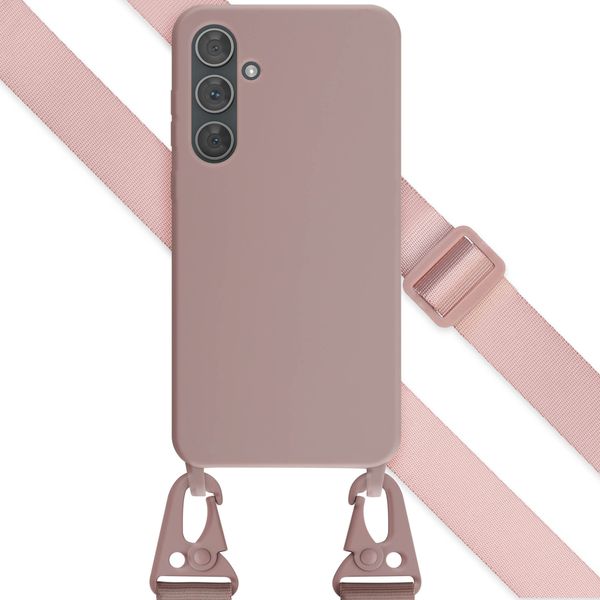 Selencia Coque silicone avec cordon amovible Samsung Galaxy A35 - Sand Pink