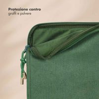 Selencia Pochette ordinateur Corduroy 15-16 pouces - Sage Green