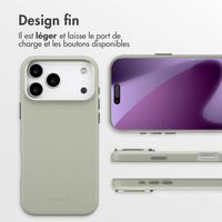 Accezz Coque arrière en cuir avec MagSafe Apple iPhone 17 Pro Max - Light Grey