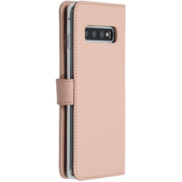 Selencia Étui portefeuille en cuir véritable Samsung Galaxy S10 - Dusty Pink